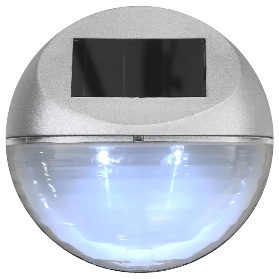 Lampes solaires murales à LED d'extérieur 24 pcs Rond Argenté - 6
