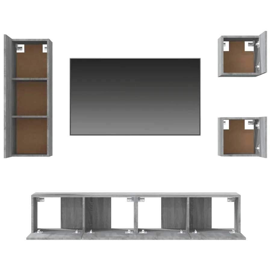 Ensemble de meubles TV 5 pcs Sonoma gris Bois d'ingénierie - 6