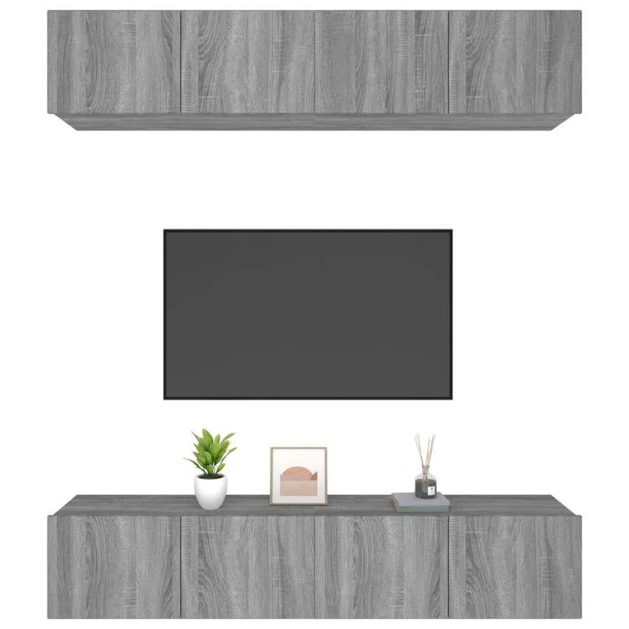Meubles TV 4 pcs sonoma gris 80x30x30 cm bois d'ingénierie - 4