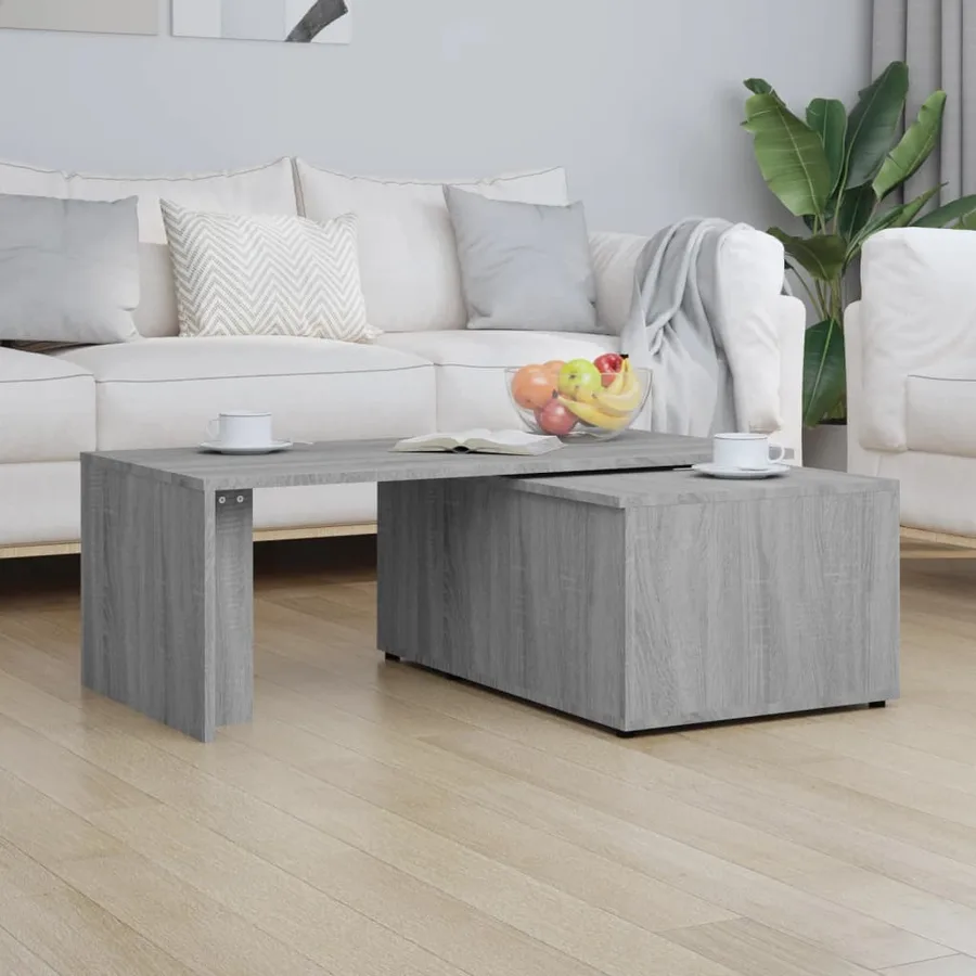 Table basse Sonoma gris 150x50x35 cm Bois d'ingénierie - 3
