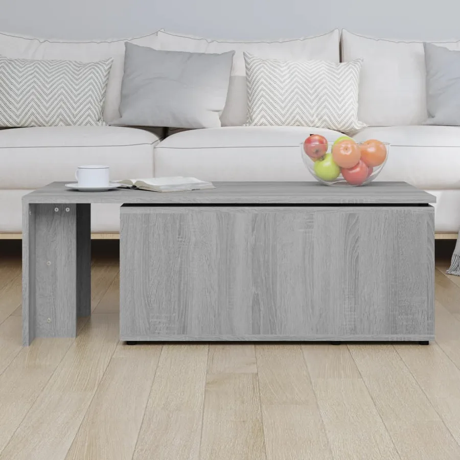 Table basse Sonoma gris 150x50x35 cm Bois d'ingénierie - 4