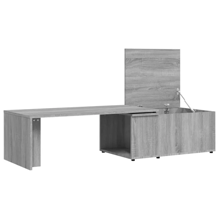 Table basse Sonoma gris 150x50x35 cm Bois d'ingénierie - 7