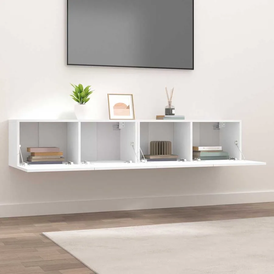 Meubles TV 2 pcs blanc 80x30x30 cm bois d'ingénierie - 3
