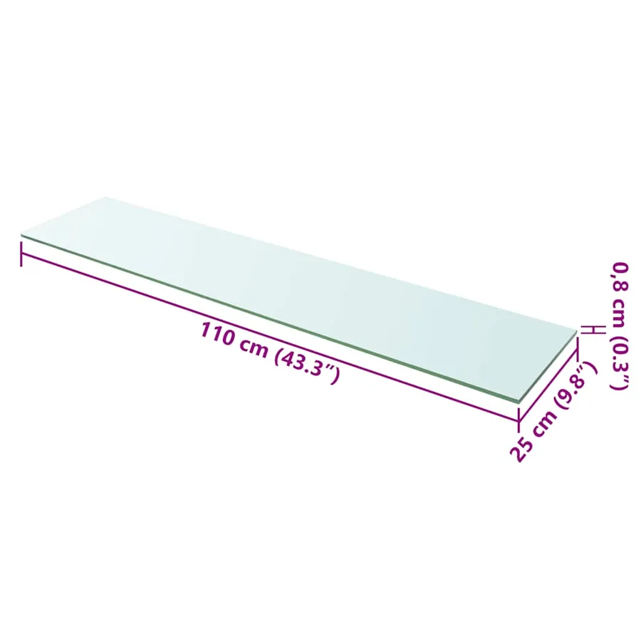 Panneaux d'étagère 2 pcs Verre Transparent 110 x 25 cm - 4