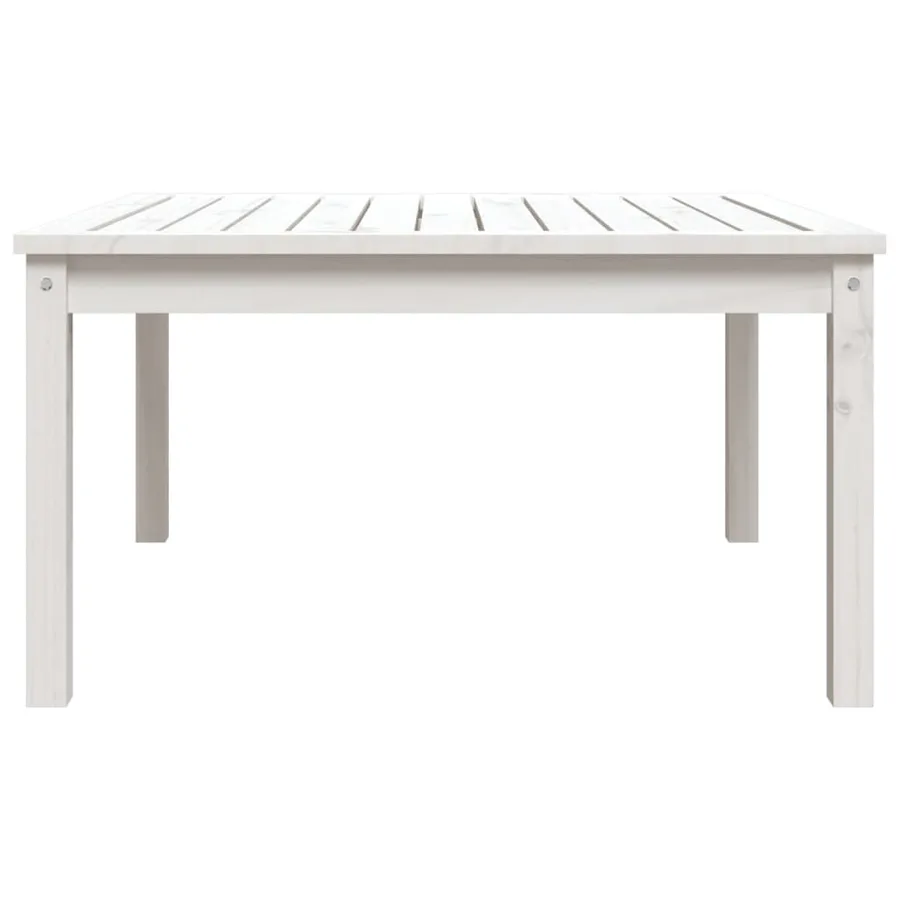 Table de jardin blanc 82,5x82,5x45 cm bois massif de pin - 5