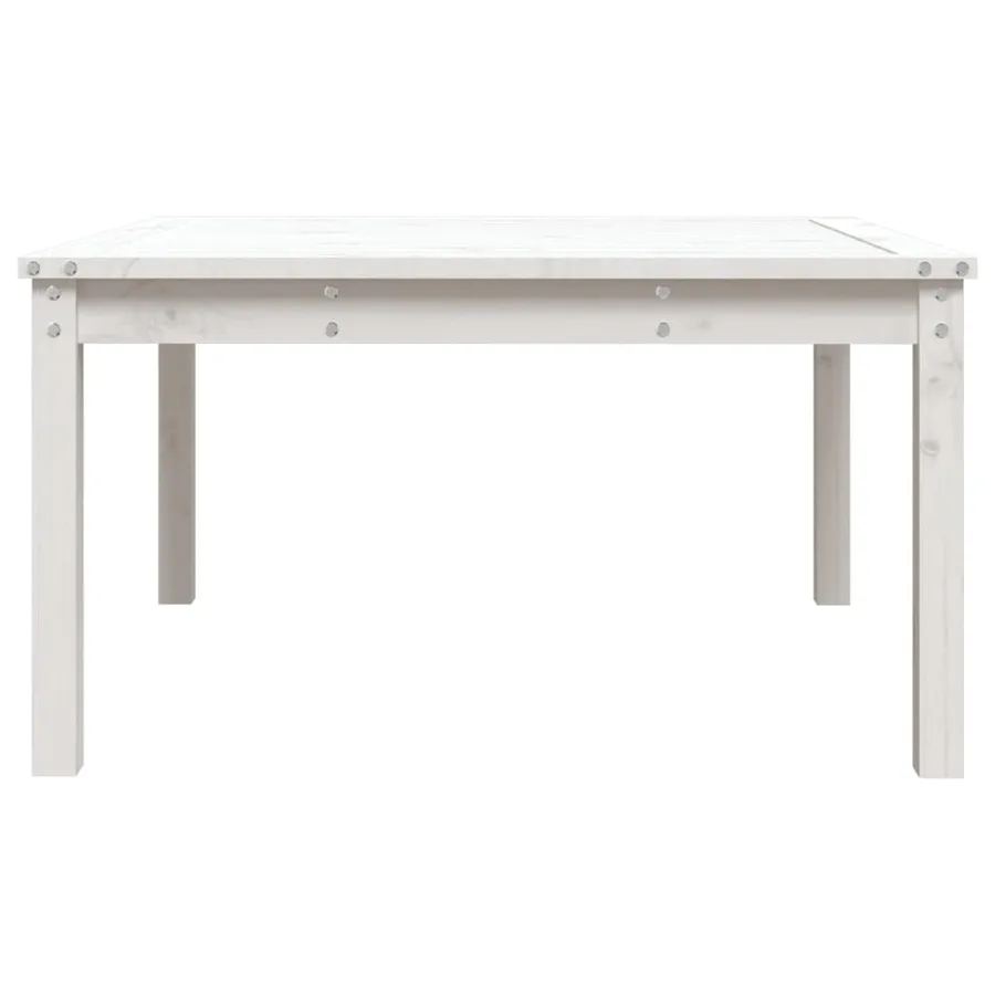 Table de jardin blanc 82,5x82,5x45 cm bois massif de pin - 6