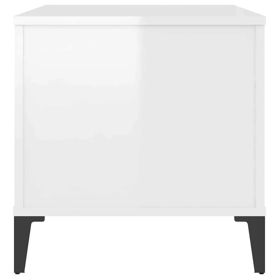 Table basse Blanc brillant 90x44,5x45 cm Bois d'ingénierie - 6