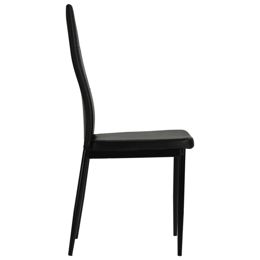 Chaises à manger lot de 6 noir similicuir - 4