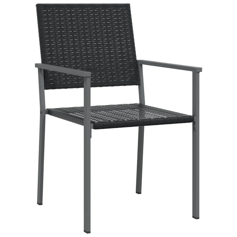 Chaises de jardin lot de 4 noir 54x62,5x89 cm résine tressée - 3