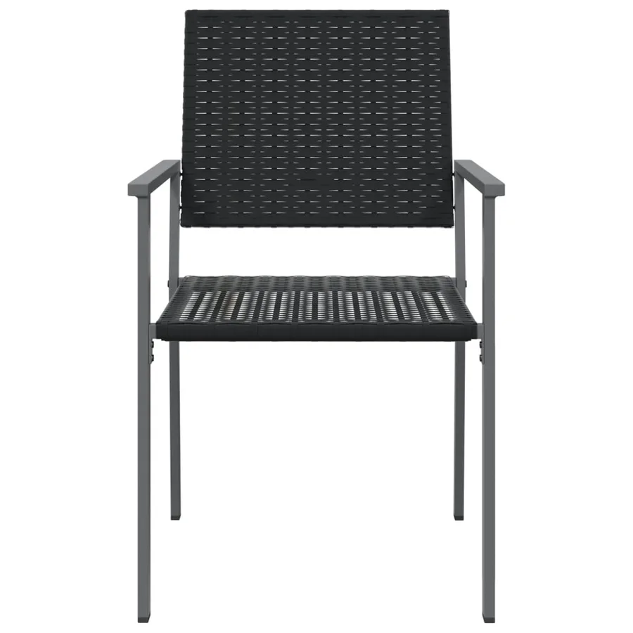 Chaises de jardin lot de 4 noir 54x62,5x89 cm résine tressée - 4