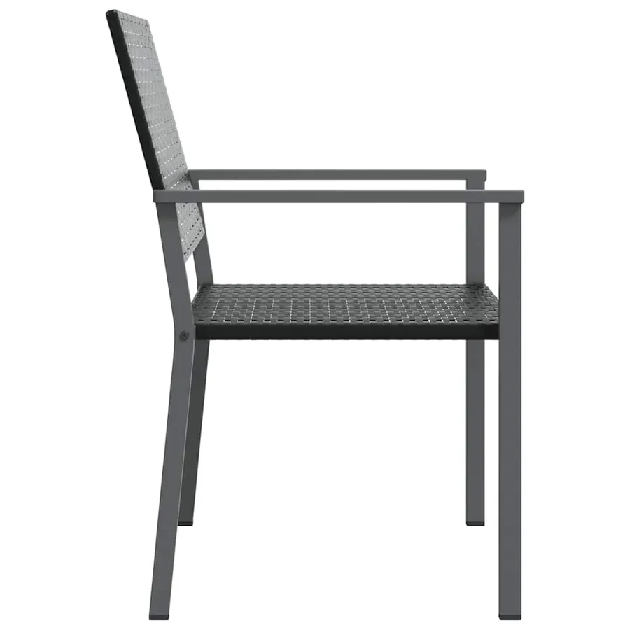 Chaises de jardin lot de 4 noir 54x62,5x89 cm résine tressée - 5
