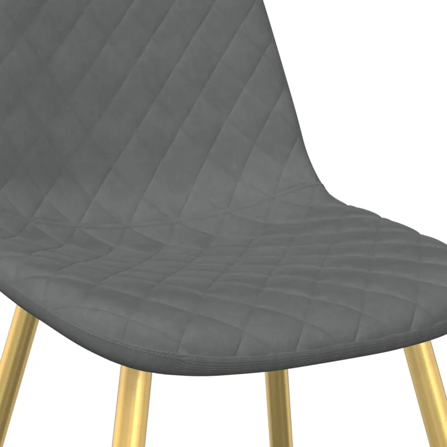 Chaises à manger lot de 4 Gris clair Velours - 7