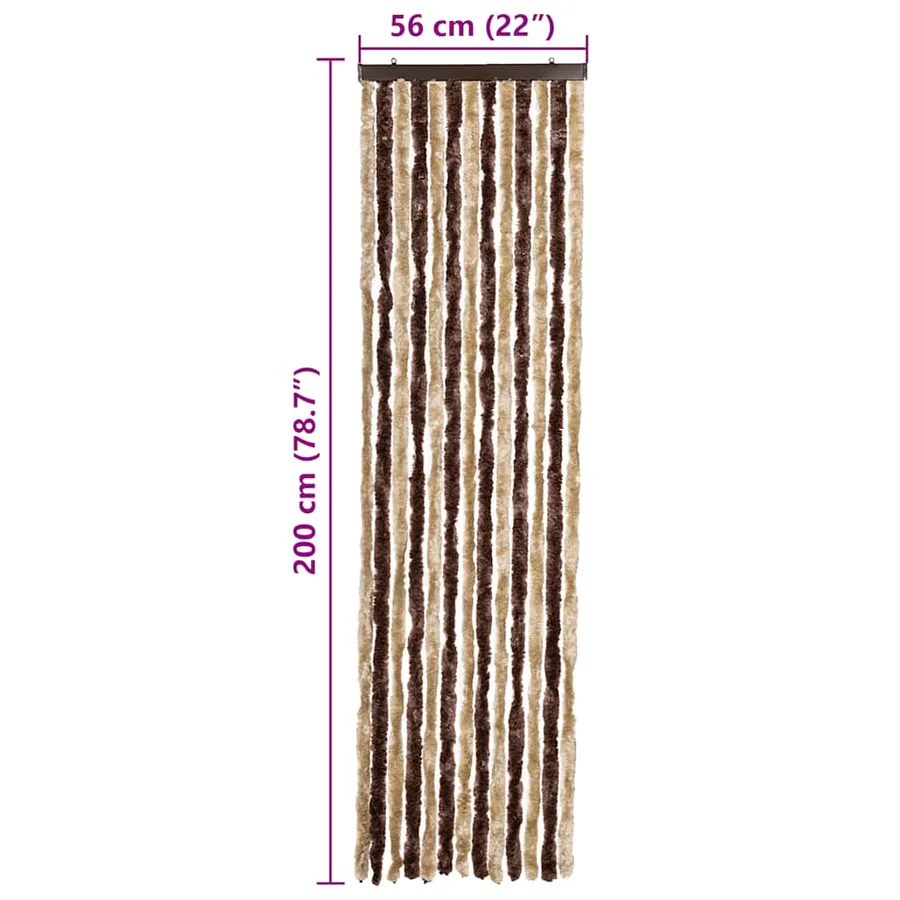 Moustiquaire Beige et marron clair 56x200 cm Chenille - 7
