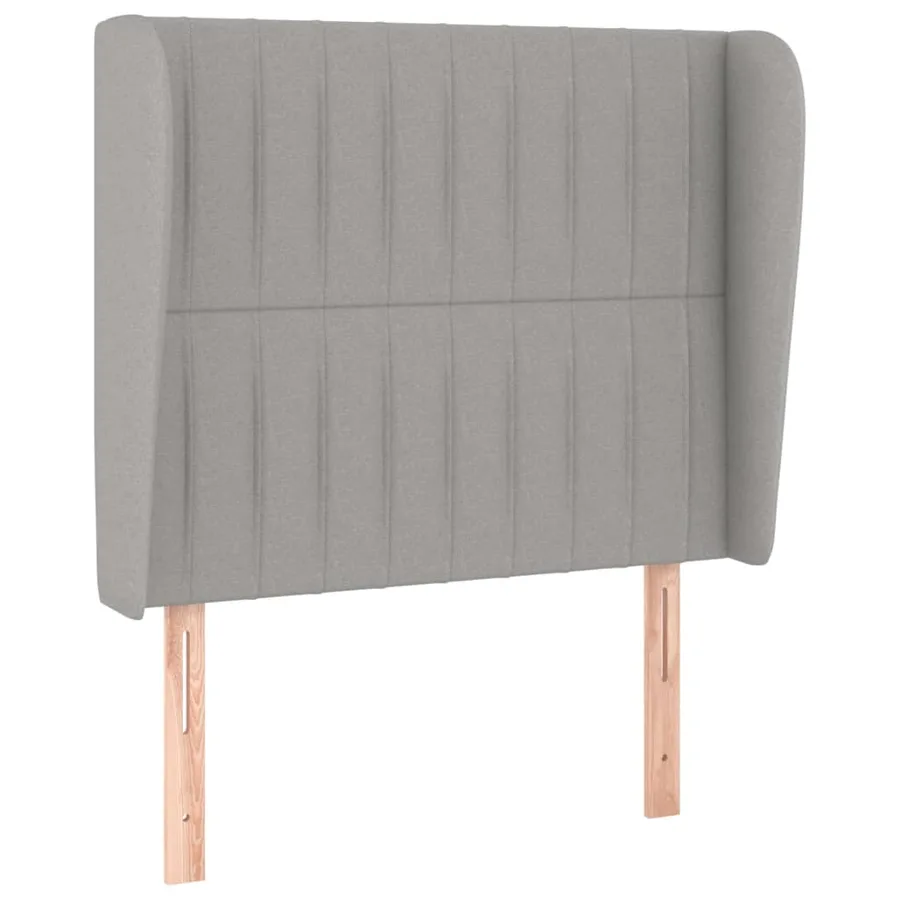 Tête de lit avec oreilles Gris clair 93x23x118/128 cm Tissu - 2