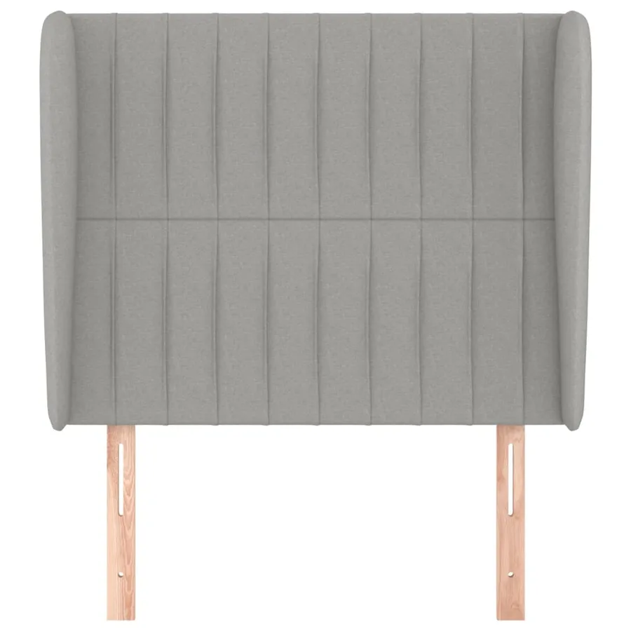 Tête de lit avec oreilles Gris clair 93x23x118/128 cm Tissu - 3