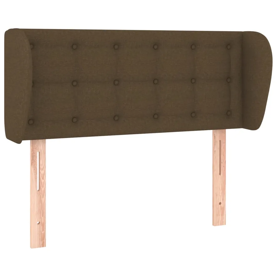 Tête de lit avec oreilles Marron foncé 93x23x78/88 cm Tissu - 2