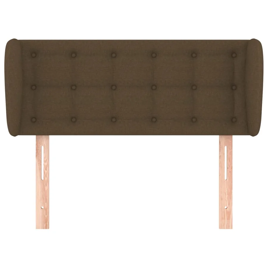 Tête de lit avec oreilles Marron foncé 93x23x78/88 cm Tissu - 3