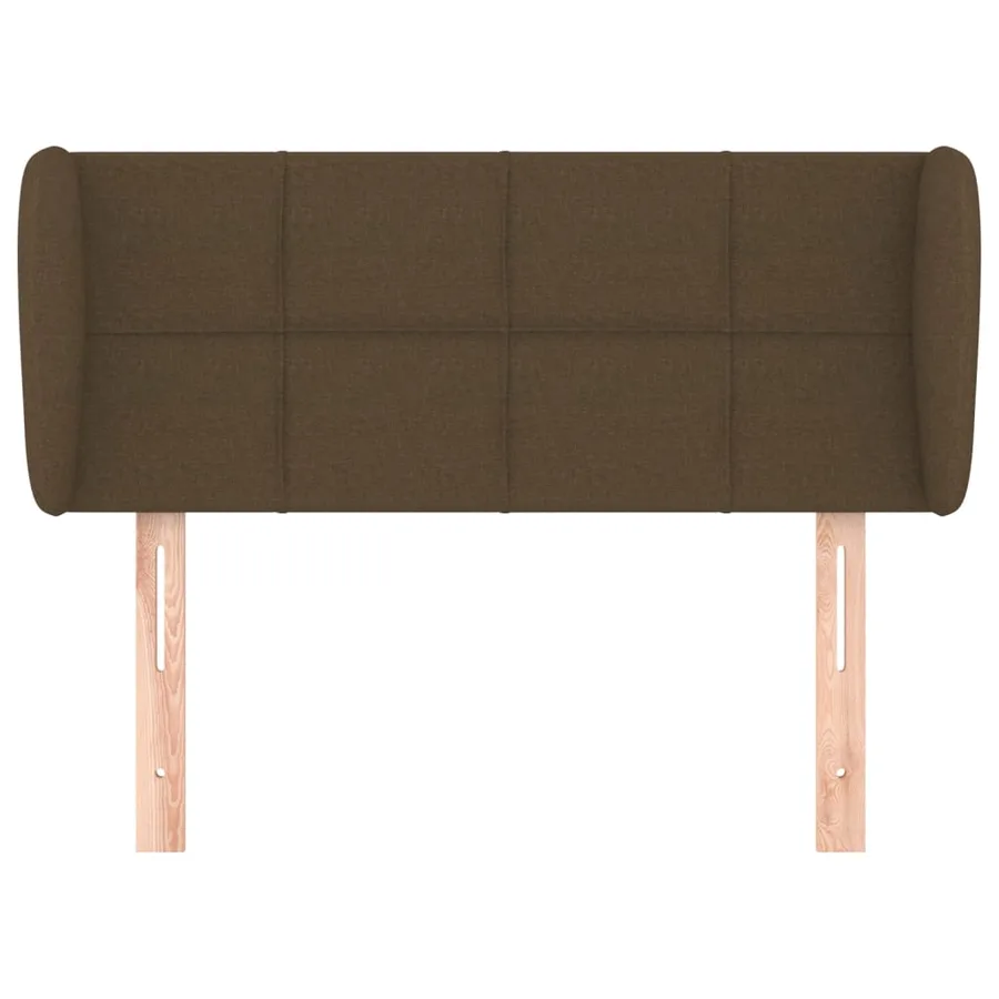 Tête de lit avec oreilles Marron foncé 103x23x78/88 cm Tissu - 3