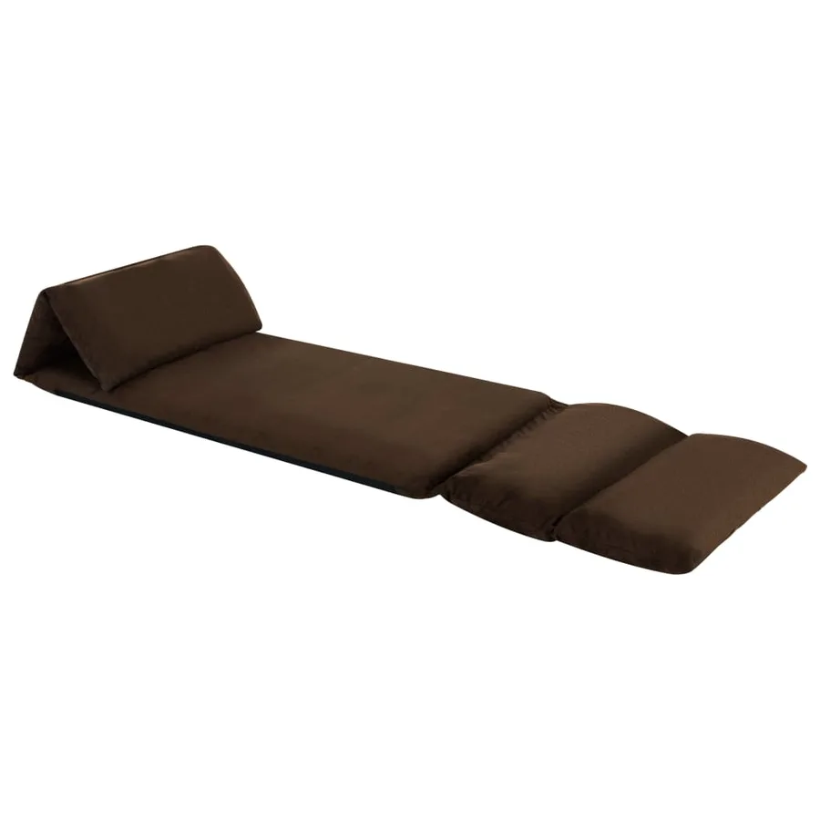 Chaise pliable de sol Marron Microfibre - 2