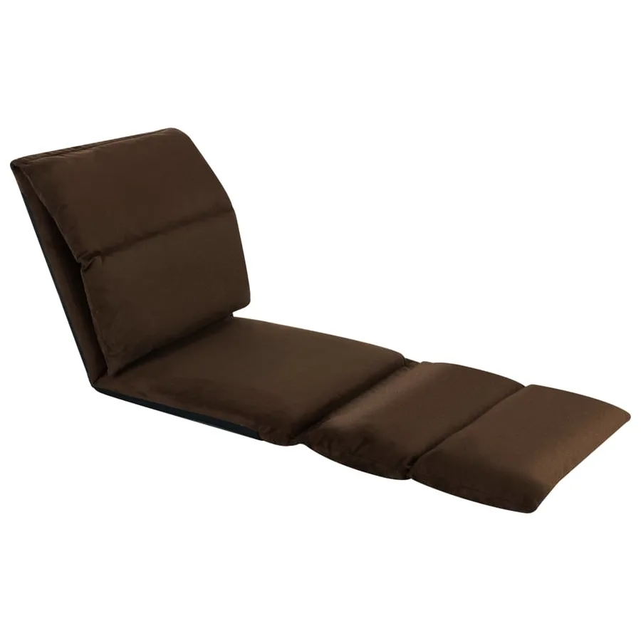Chaise pliable de sol Marron Microfibre - 3