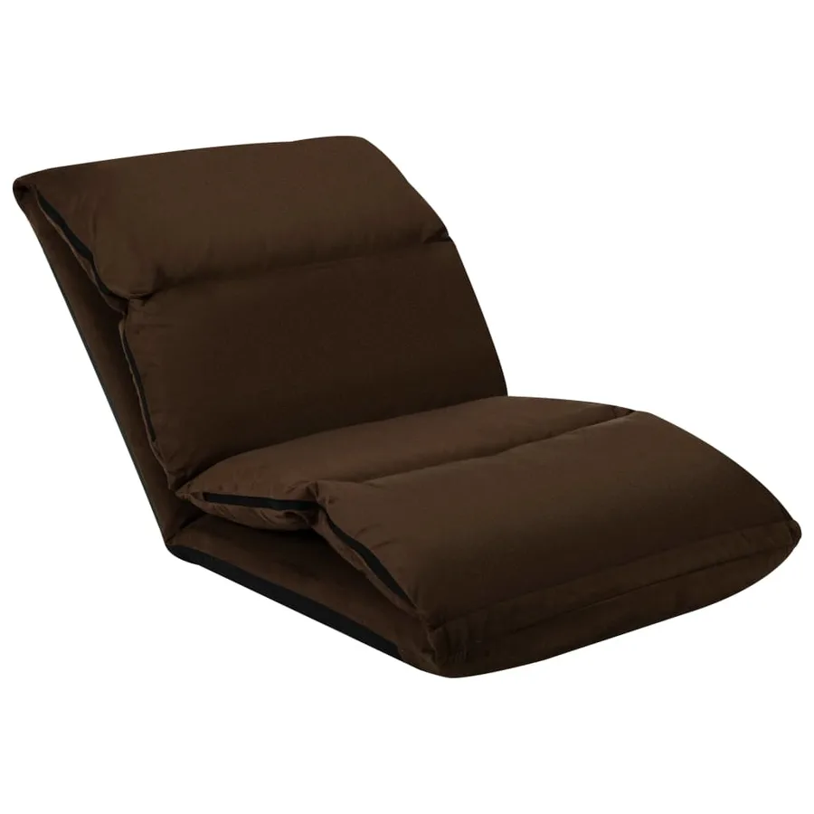 Chaise pliable de sol Marron Microfibre - 4