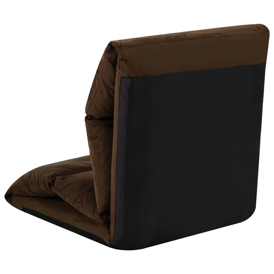 Chaise pliable de sol Marron Microfibre - 7