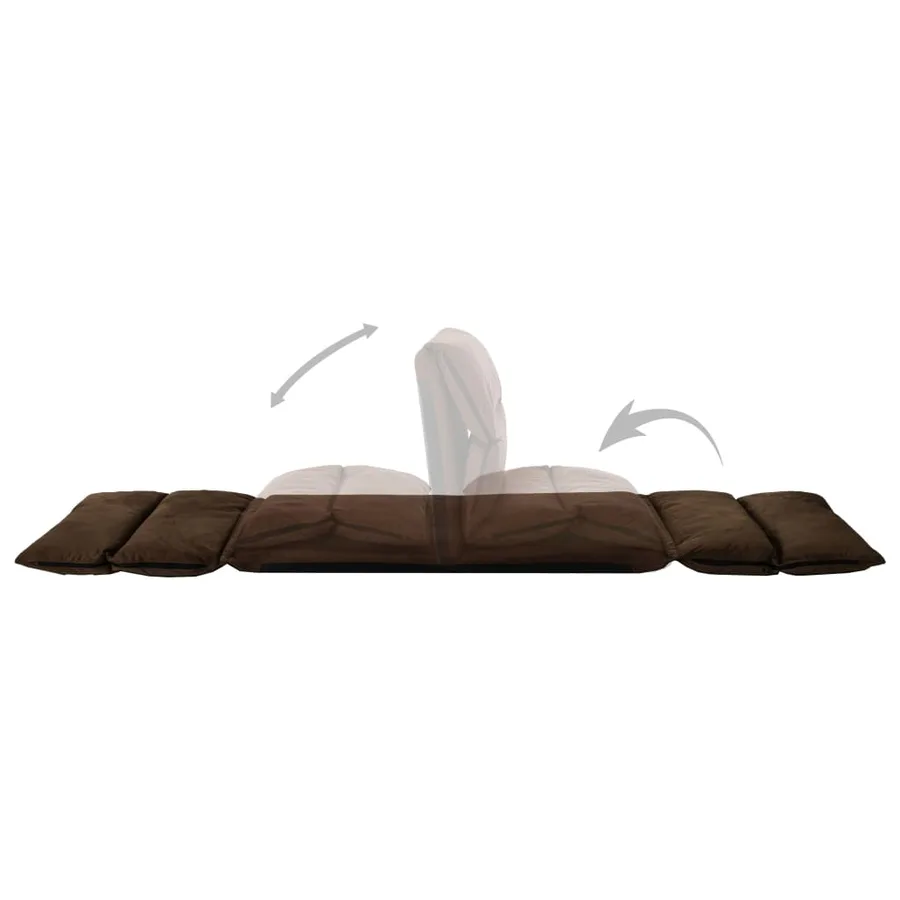 Chaise pliable de sol Marron Microfibre - 8