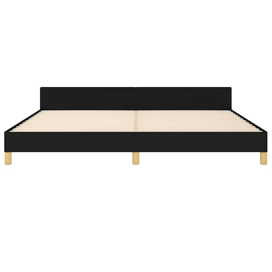Cadre de lit sans matelas avec tête de lit noir 200x200cm tissu - 6