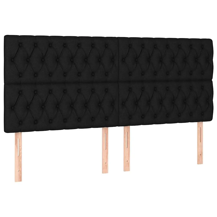 Cadre de lit sans matelas avec tête de lit noir 200x200cm tissu - 9