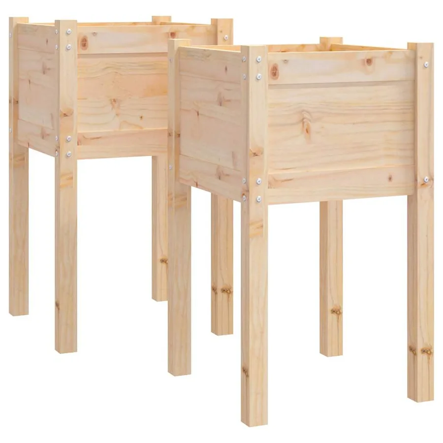 Jardinières d'extérieur 2 pcs 40x40x70 cm bois de pin massif - 2