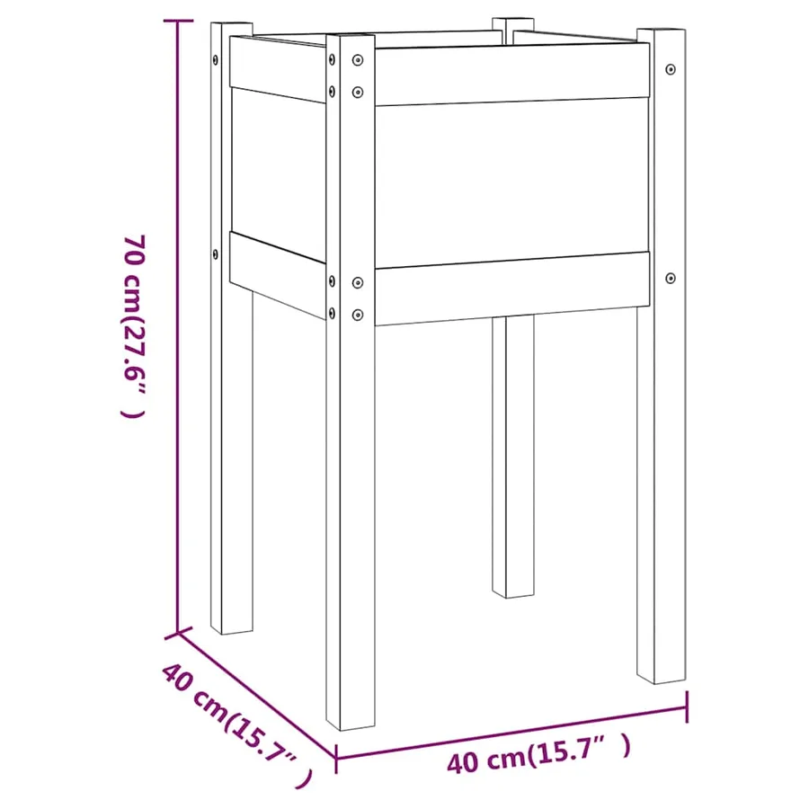 Jardinières d'extérieur 2 pcs 40x40x70 cm bois de pin massif - 8
