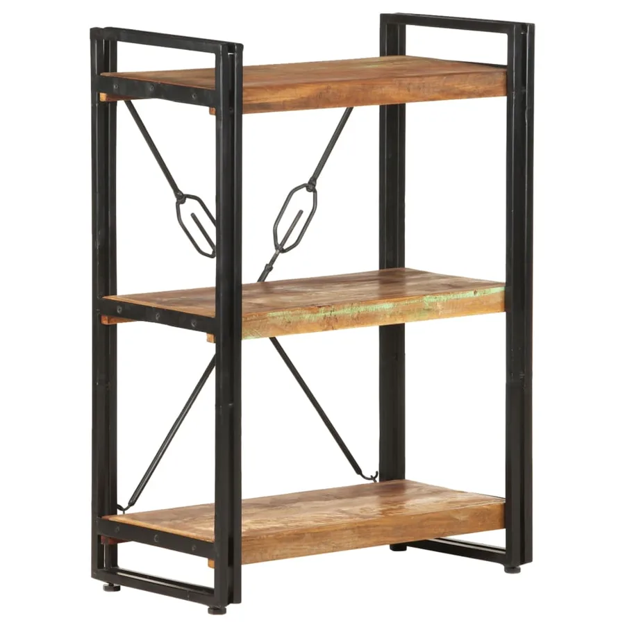 Bibliothèque à 3 niveaux 60x30x80cm Bois de récupération massif - 7
