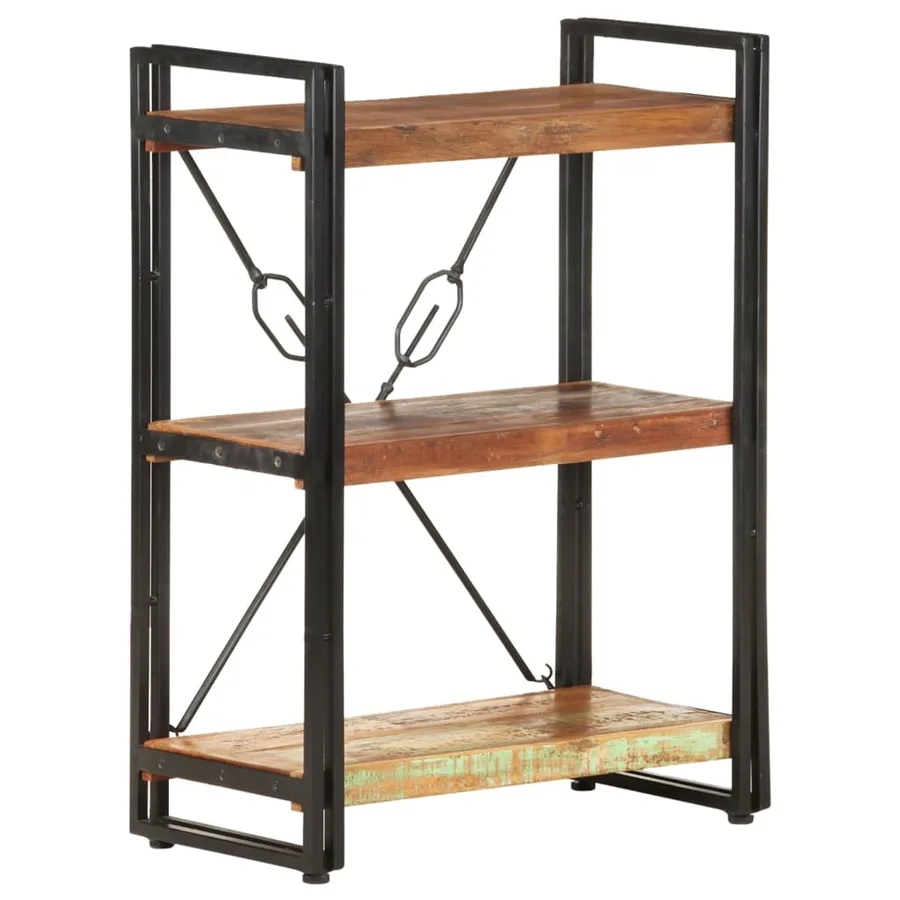 Bibliothèque à 3 niveaux 60x30x80cm Bois de récupération massif - 8