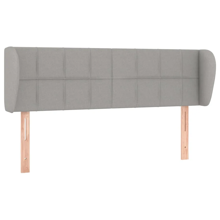 Tête de lit avec oreilles Gris clair 147x23x78/88 cm Tissu - 2