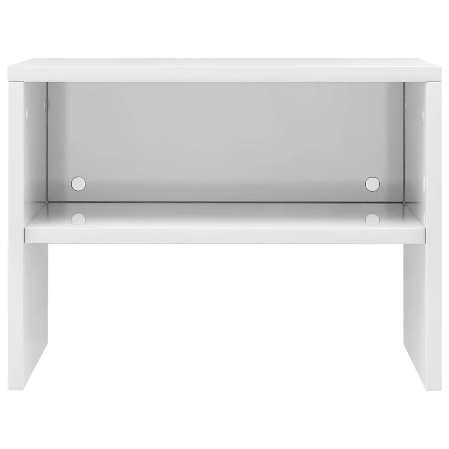 Table de chevet Blanc brillant 40x30x30 cm Bois ingénierie - 4