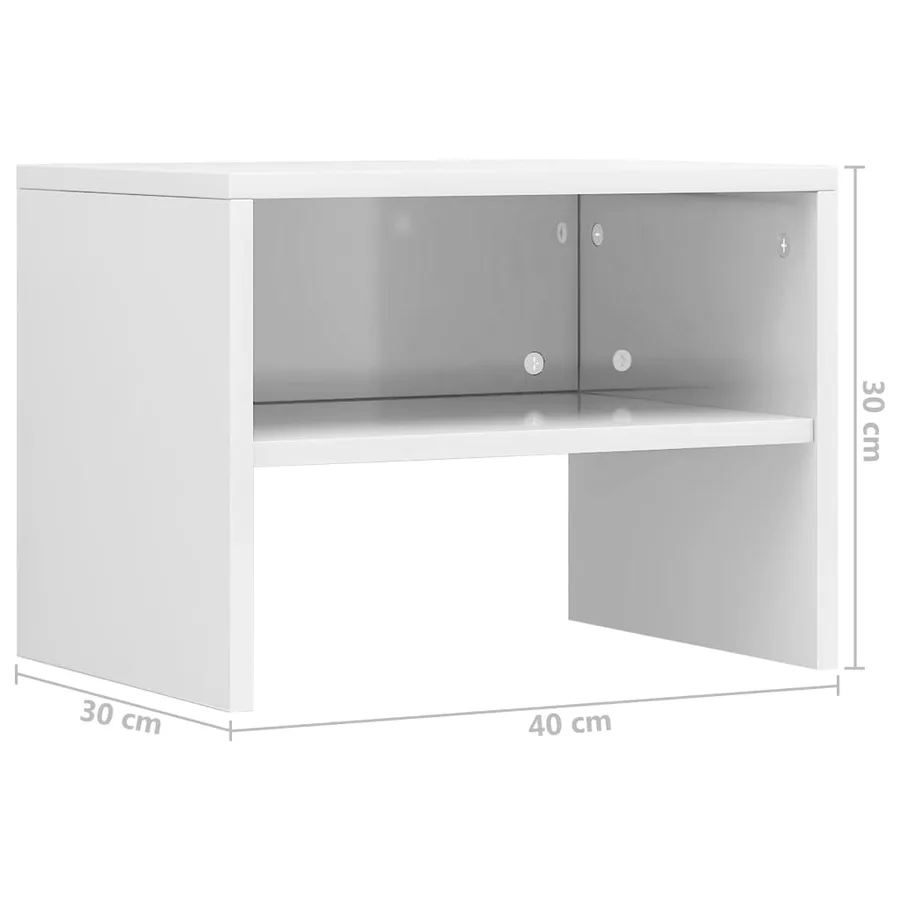Table de chevet Blanc brillant 40x30x30 cm Bois ingénierie - 6
