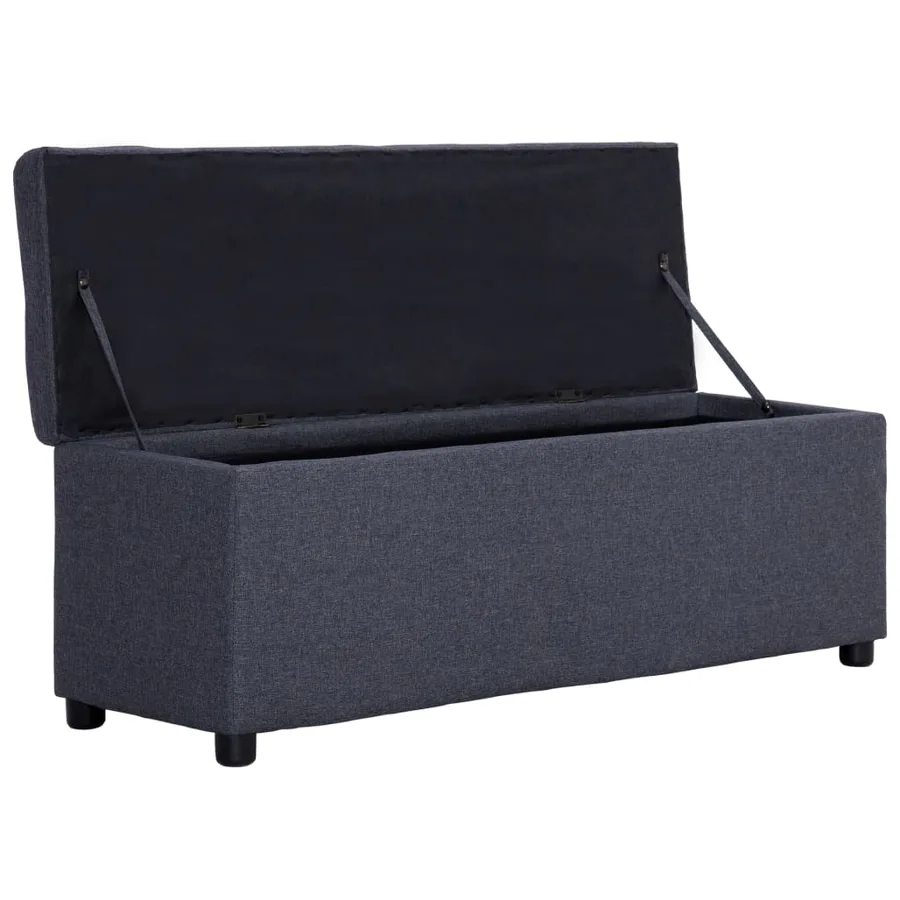 Banc avec compartiment de rangement 116 cm Gris foncé Polyester - 5