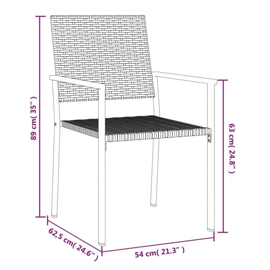 Ensemble à manger de jardin 7 pcs résine tressée acier - 9