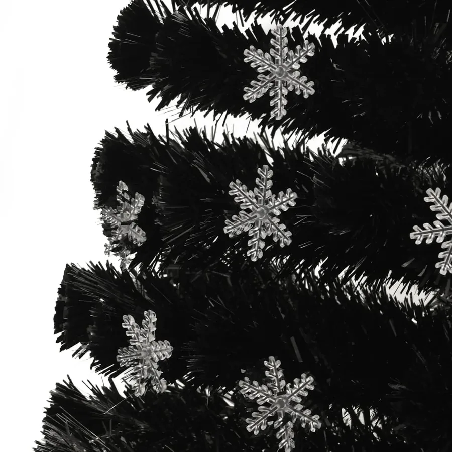 Sapin de Noël et flocons de neige LED Noir 180 cm Fibre optique - 5