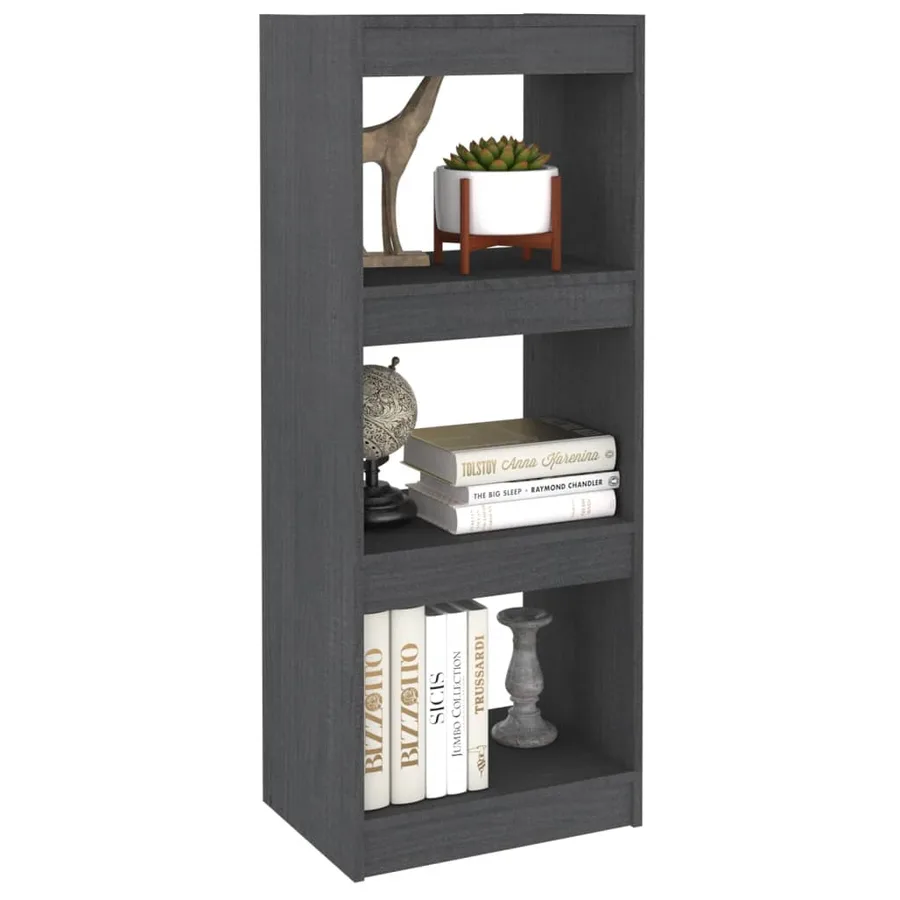 Bibliothèque/Séparateur de pièce Gris 40x30x103,5 cm Pin massif - 4
