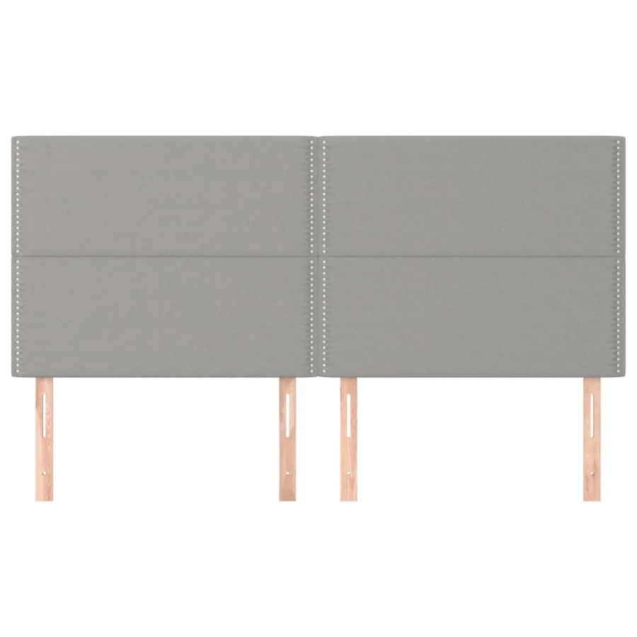 Tête de lit Gris clair 200x5x118/128 cm Tissu - 3