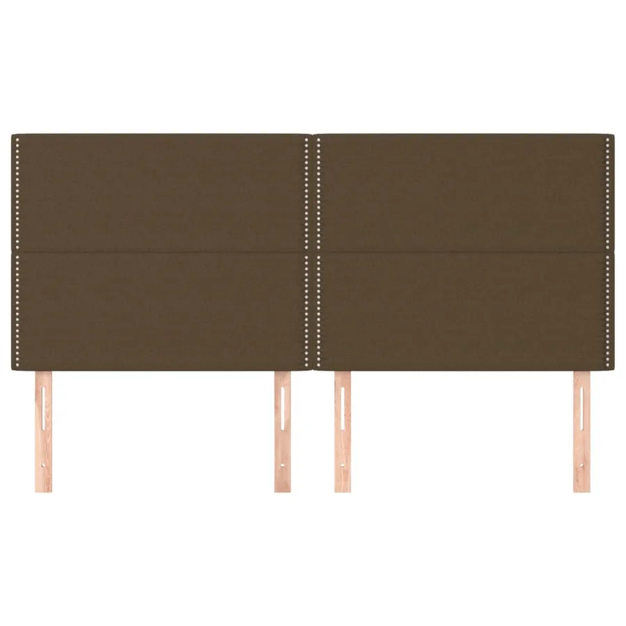 Tête de lit marron foncé 180 x 5 x 118/128 cm Tissu - 3