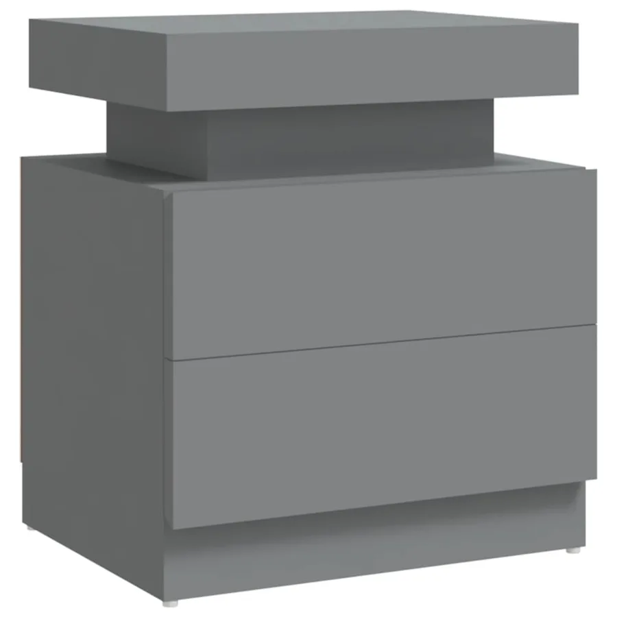 Table de chevet Gris 45x35x52 cm Bois d'ingénierie - 2