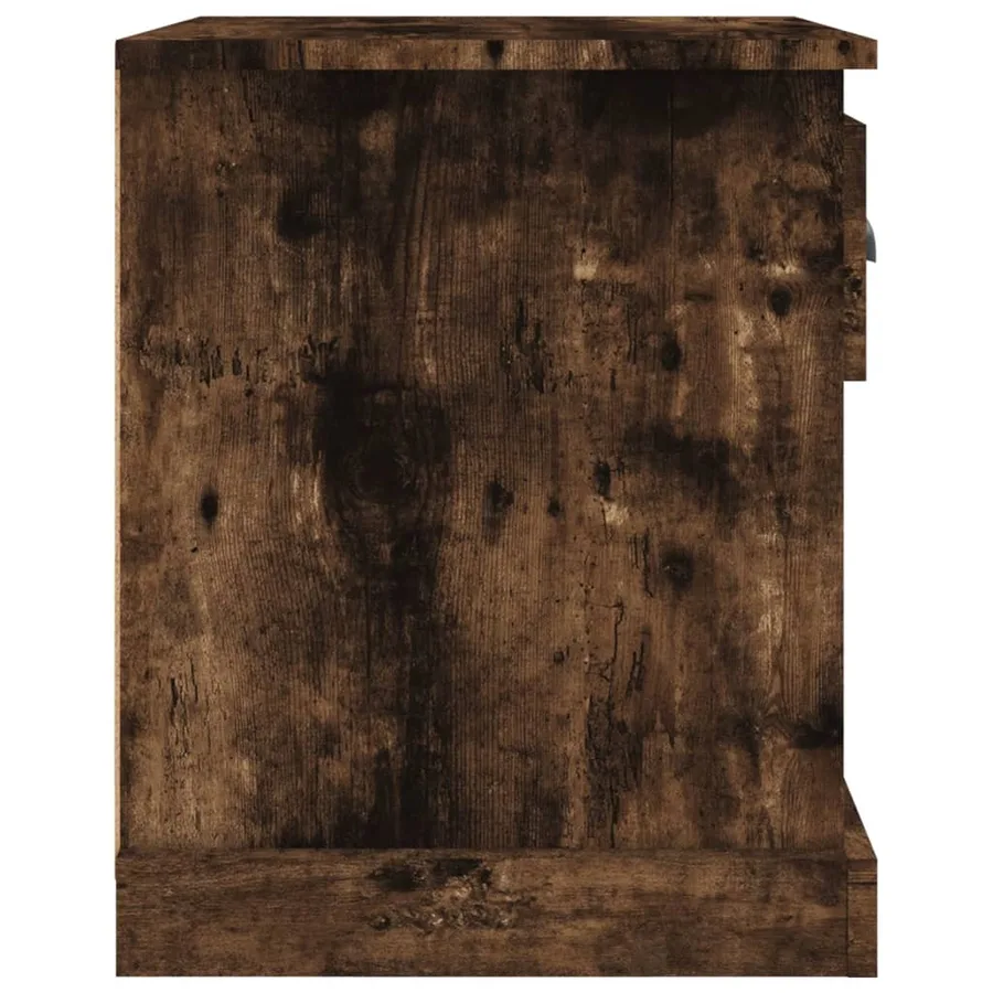 Tables de chevet 2 pcs chêne fumé 39x39x47,5 cm bois ingénierie - 9