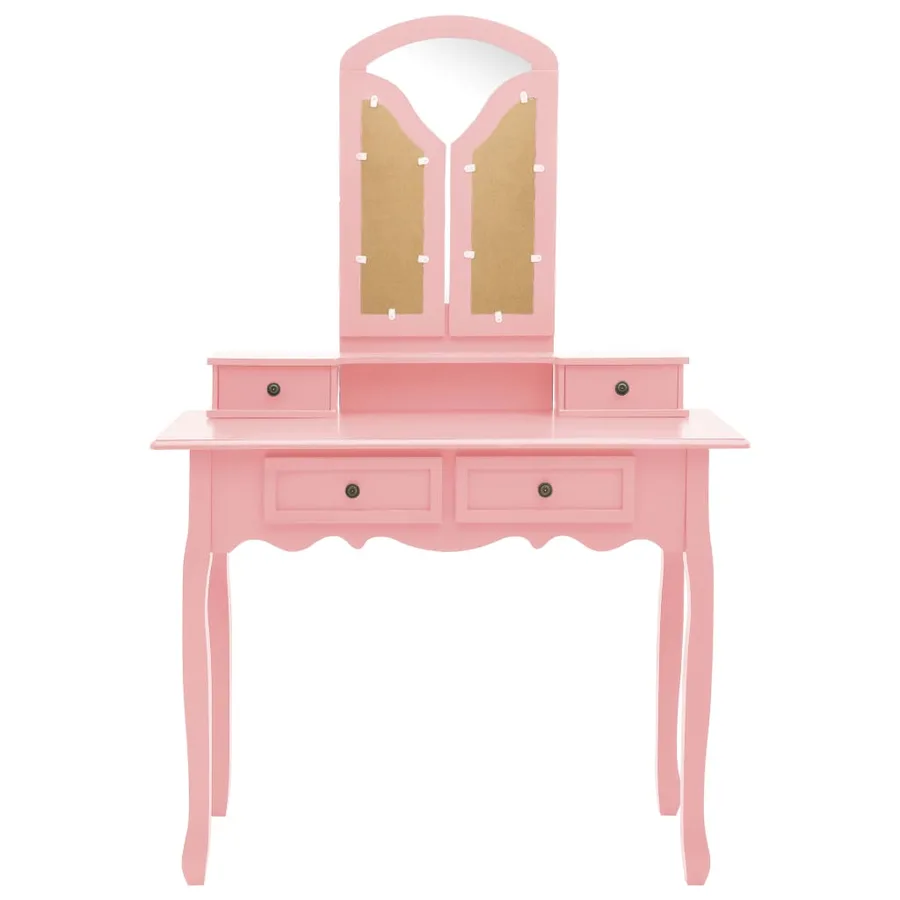 Ensemble de coiffeuse et tabouret Rose 100x40x146 cm Paulownia - 4