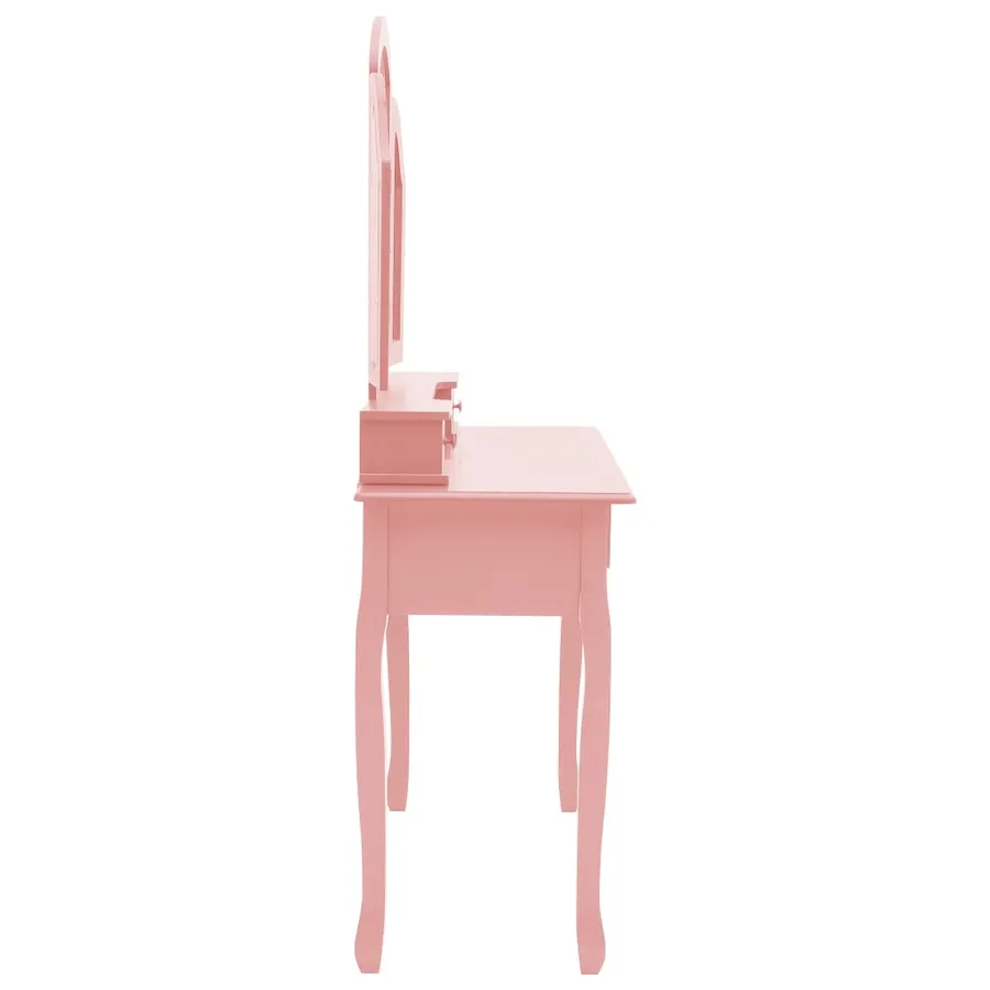 Ensemble de coiffeuse et tabouret Rose 100x40x146 cm Paulownia - 5