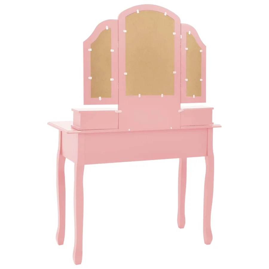 Ensemble de coiffeuse et tabouret Rose 100x40x146 cm Paulownia - 6