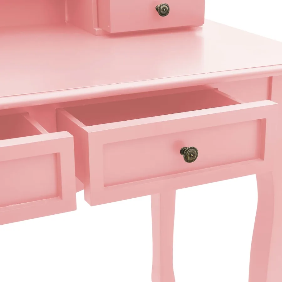 Ensemble de coiffeuse et tabouret Rose 100x40x146 cm Paulownia - 8