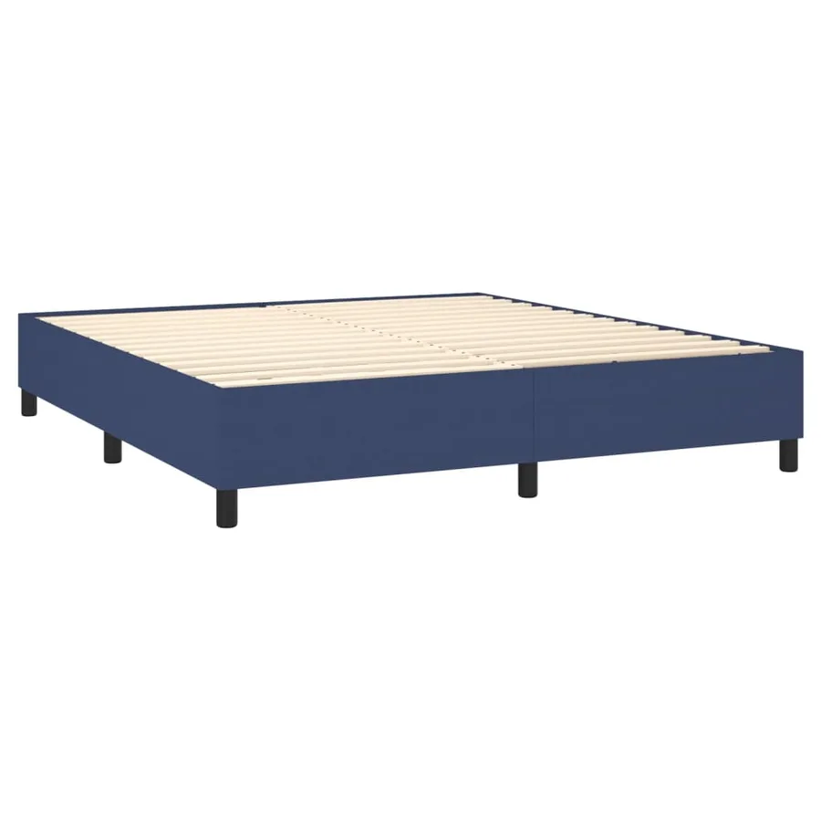 Sommier à lattes de lit et matelas et LED Bleu 160x200 cm Tissu - 5