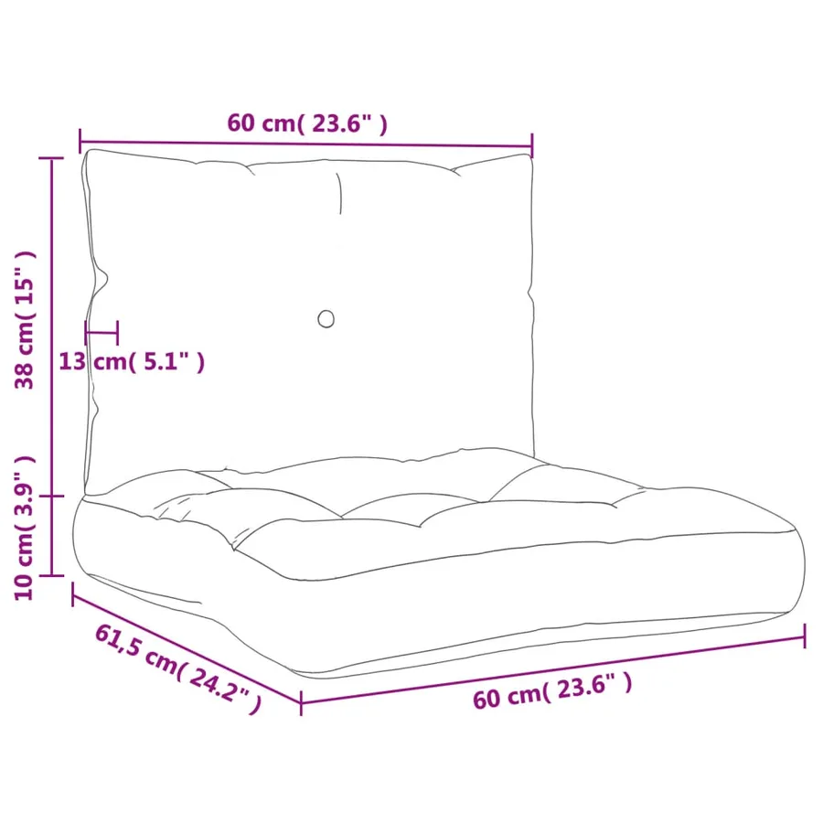 Coussins de palette lot de 2 vert tissu - 10
